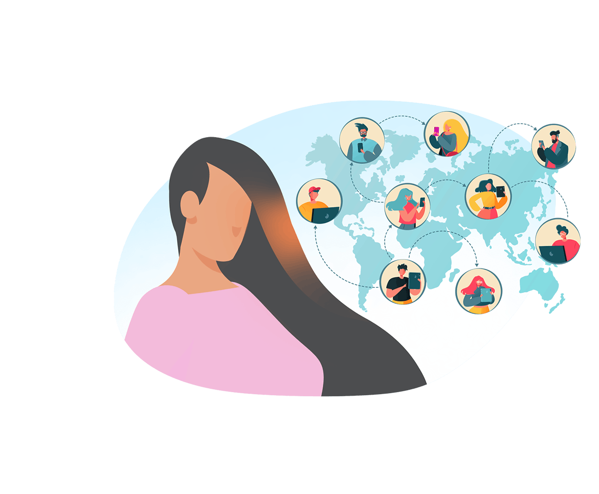 Graphic illustration of user generated content map