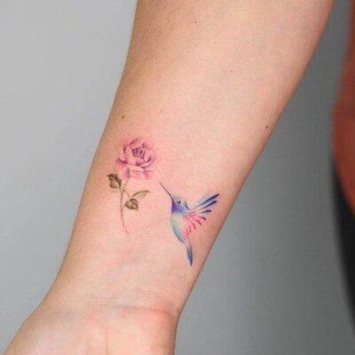 Delicate hummingbird tattoos