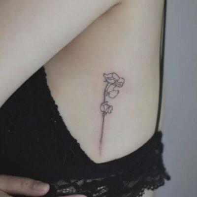 Sweet pea flower tattoo