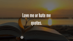 Love me or hate me quotes