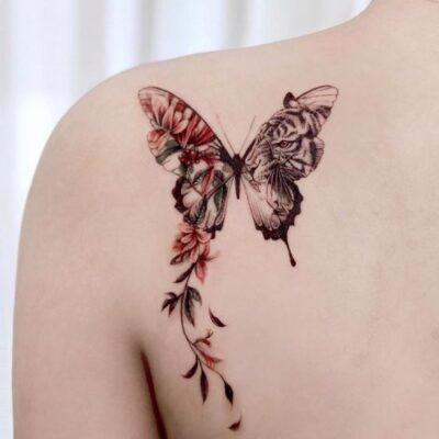 Butterfly and flower tattoo designs