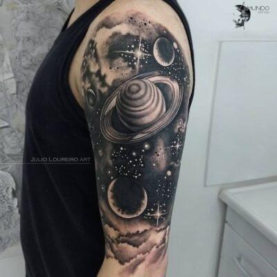 Galaxy tattoo black and white