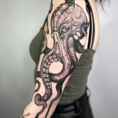 Octopus forearm tattoo