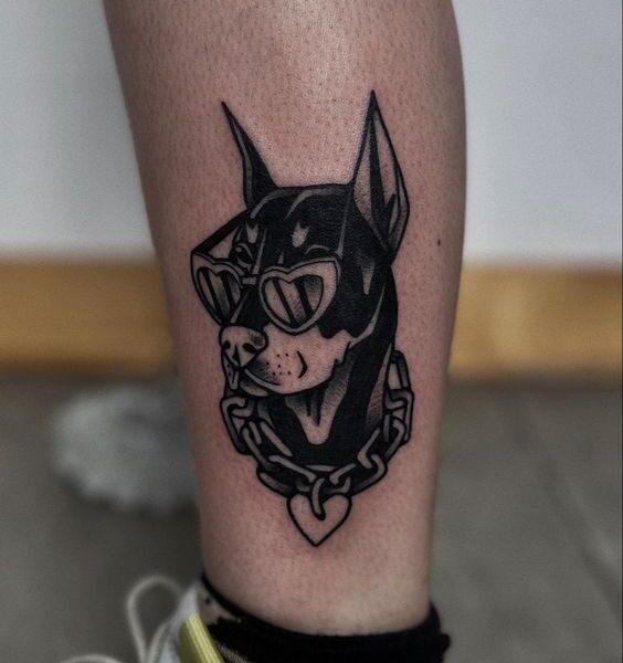 Traditional Doberman Tattoo